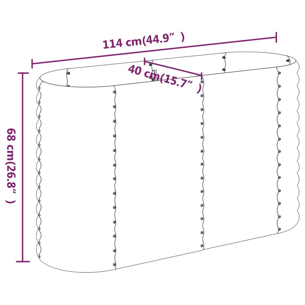 Garden Raised Bed Powder-Coated Steel 114x40x68 cm Anthracite