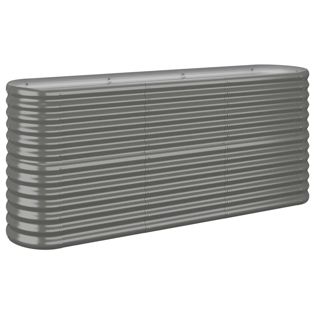 Garden Raised Bed Galvanised Steel 152x40x68 cm Grey