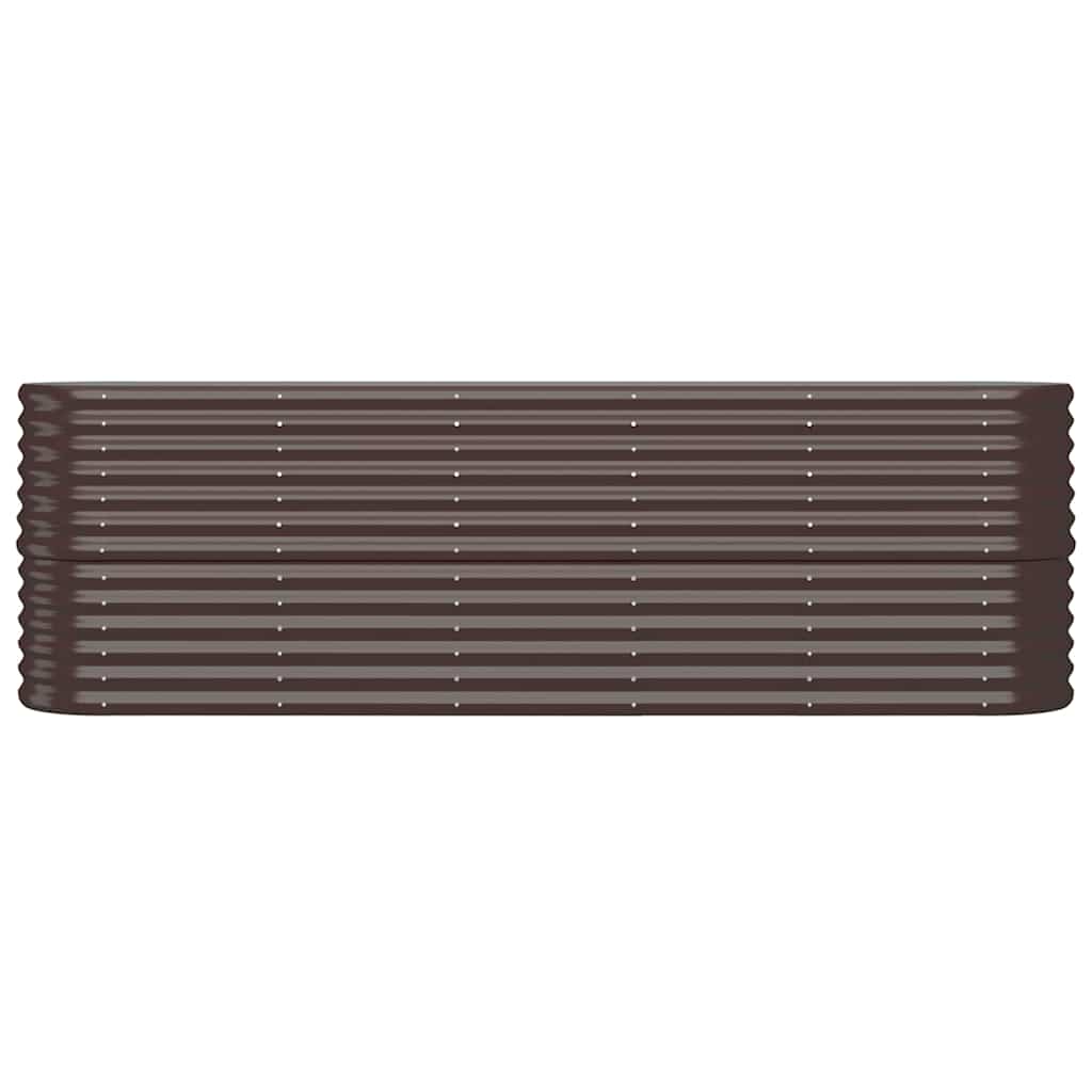 Garden Raised Bed Galvanised Steel 224x40x68 cm Brown