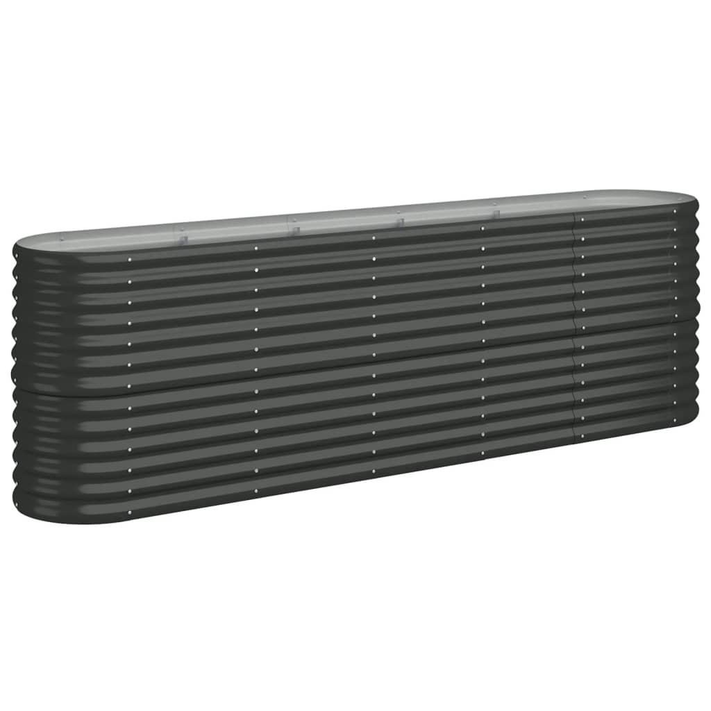 Garden Raised Bed Galvanised Steel 224x40x68 cm Anthracite