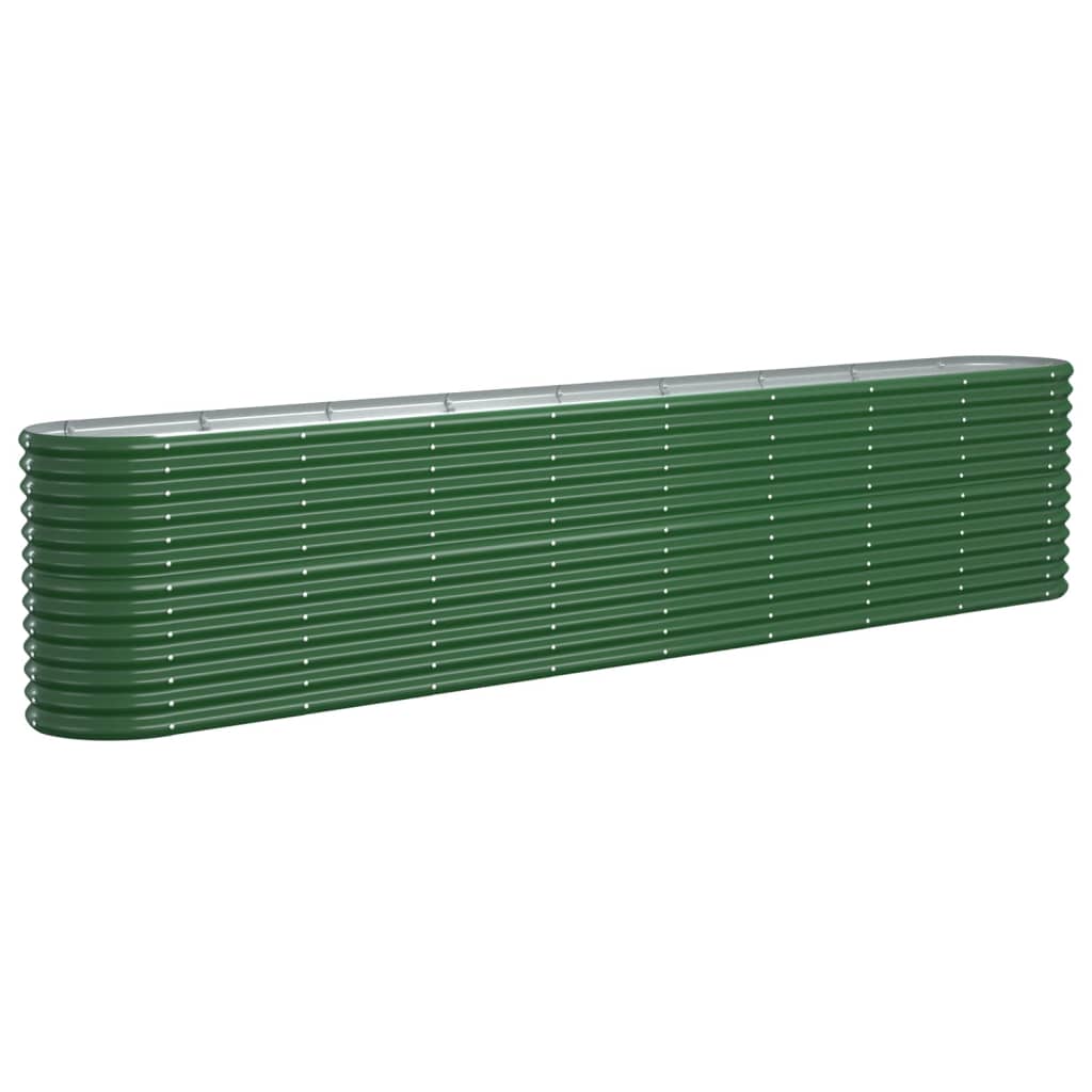Garden Raised Bed Galvanised Steel 332x40x68 cm Green