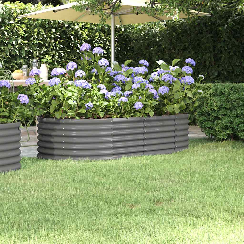Garden Raised Bed Galvanised Steel 152x80x36 cm Grey