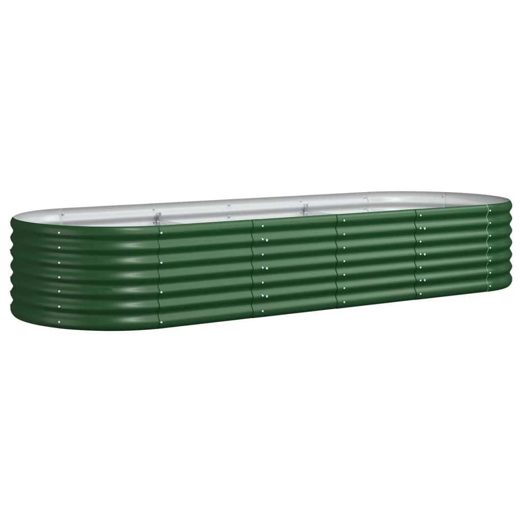 Garden Raised Bed Galvanised Steel 224x80x36 cm Green