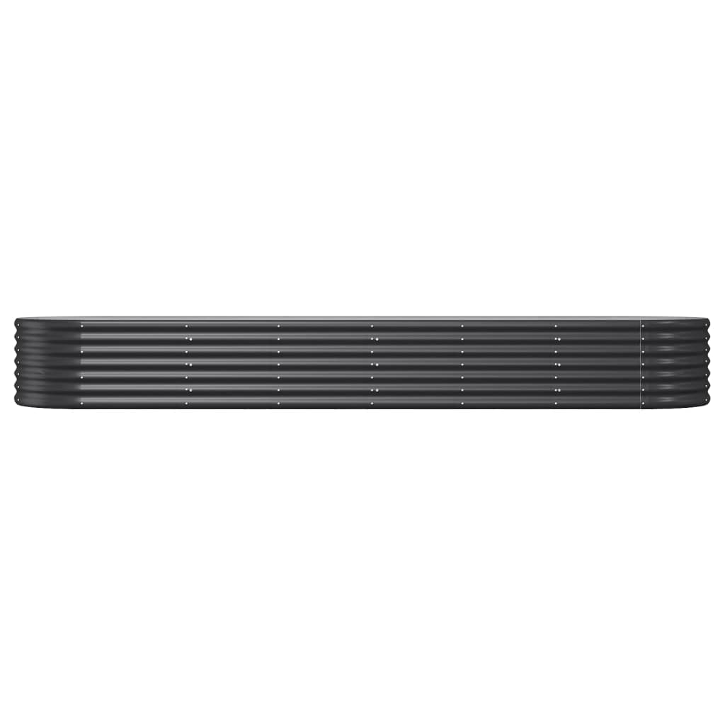 Garden Raised Bed Galvanised Steel 296x80x36 cm Anthracite