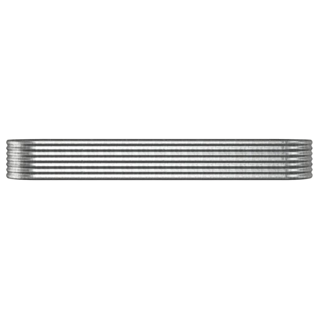 Garden Raised Bed Galvanised Steel 296x80x36 cm Silver
