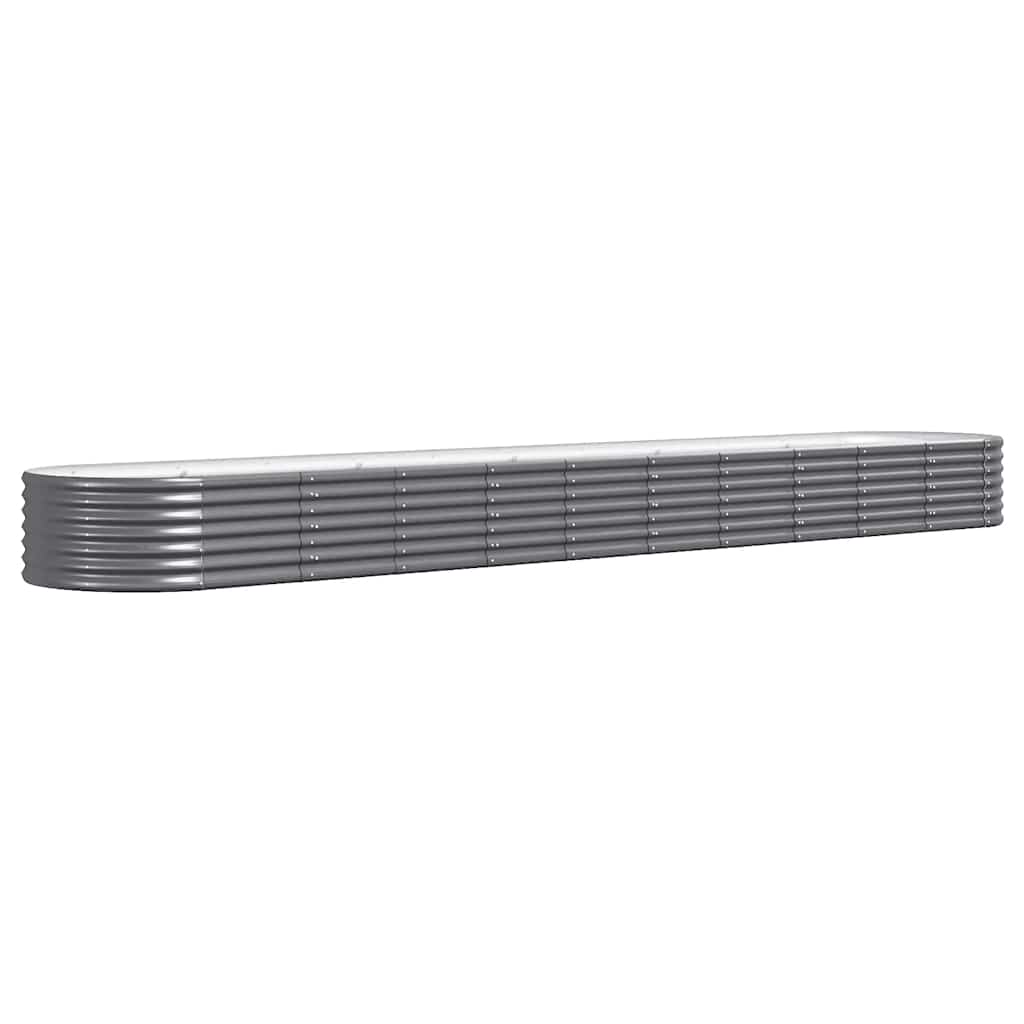 Garden Raised Bed Galvanised Steel 440x80x36 cm Anthracite
