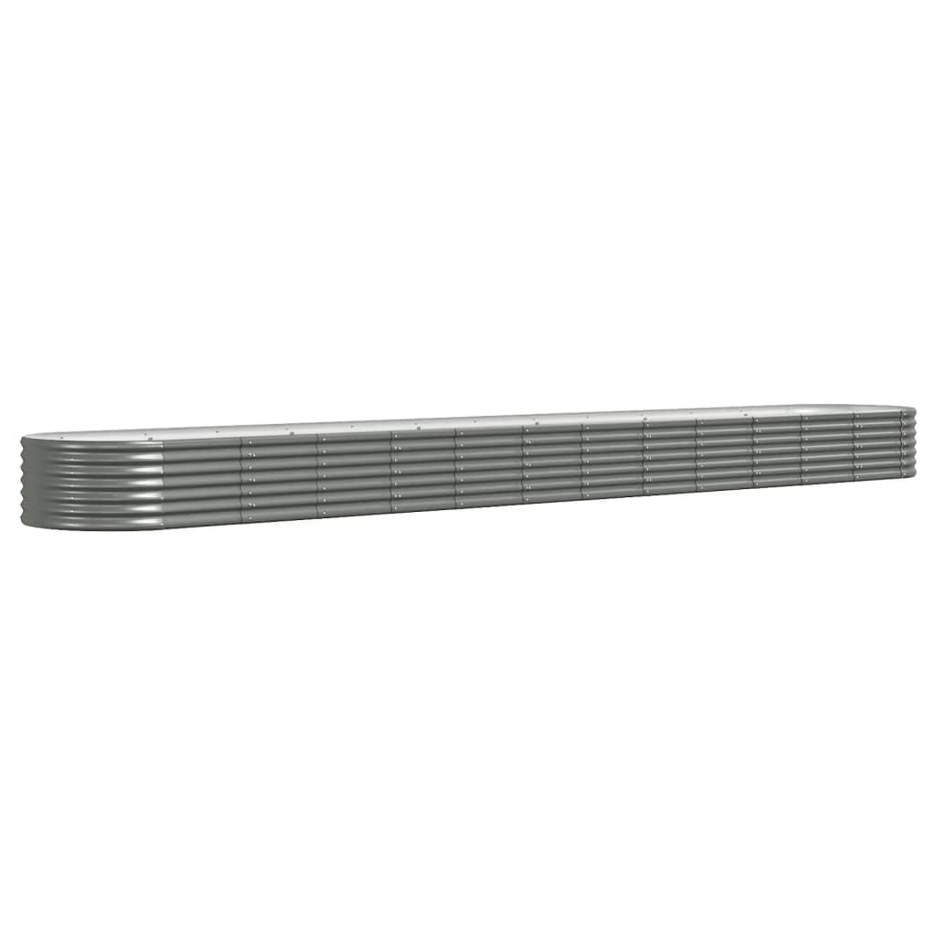 Garden Raised Bed Galvanised Steel 512x80x36 cm Grey