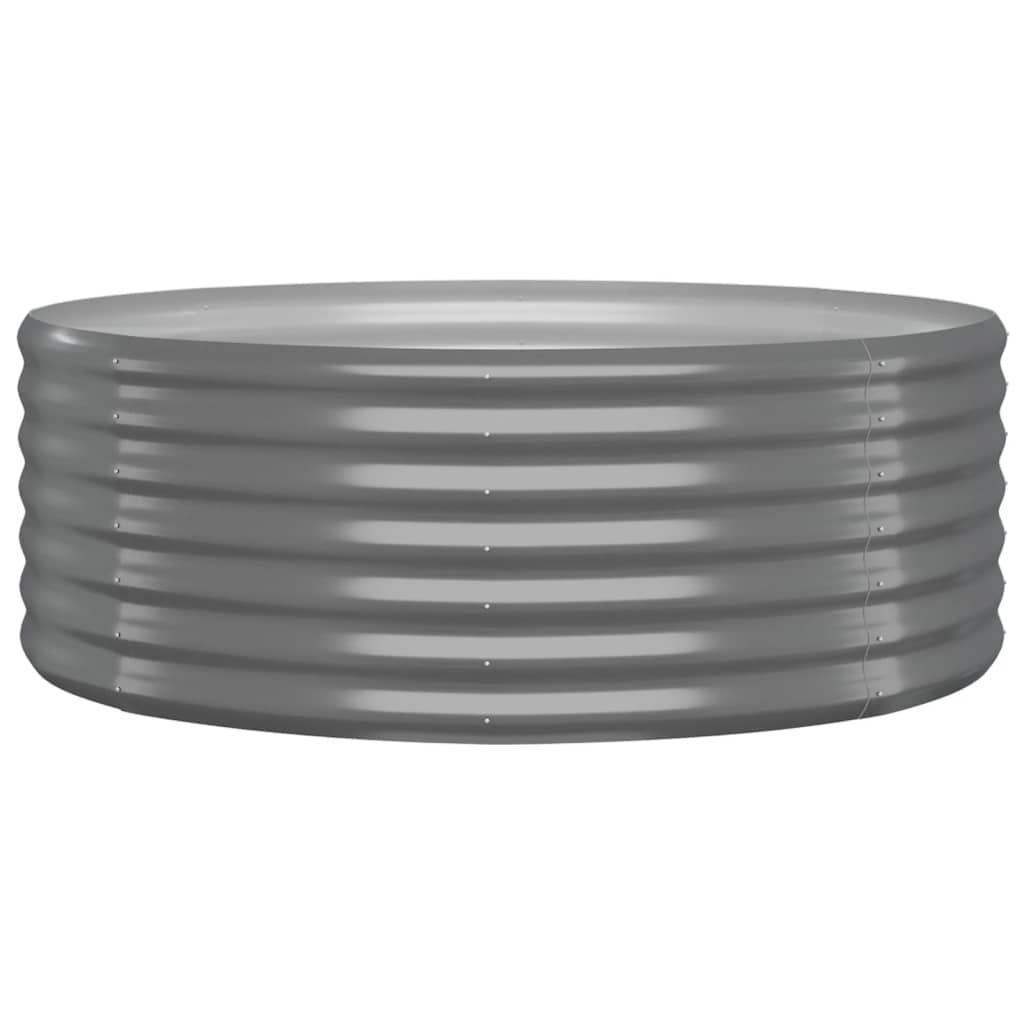 Garden Raised Bed Galvanised Steel 100x100x36 cm Grey