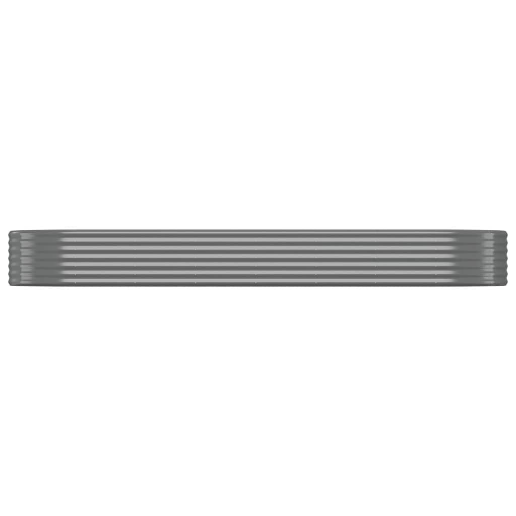 Garden Raised Bed Galvanised Steel 322x100x36 cm Grey