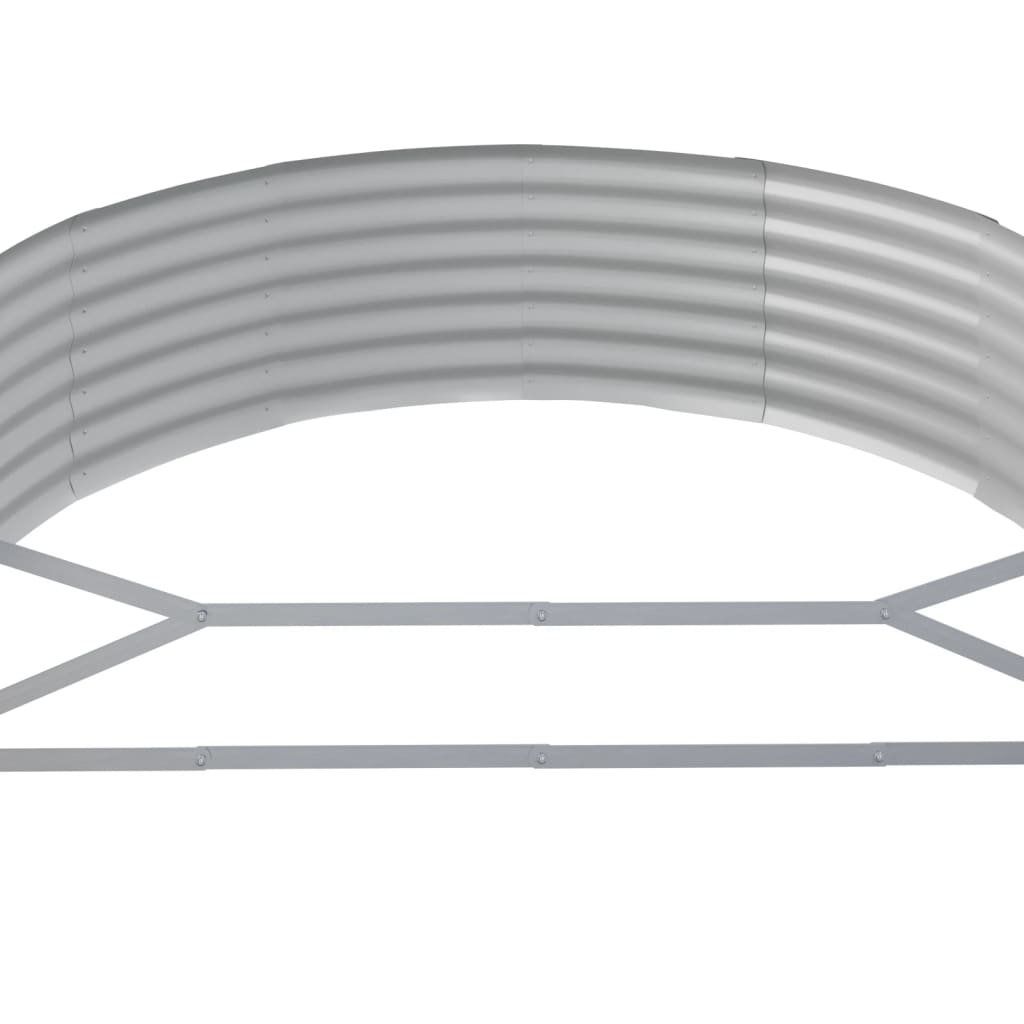 Garden Raised Bed Galvanised Steel 214x140x36 cm Grey