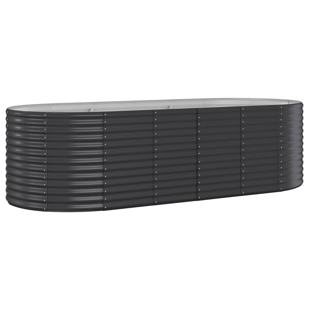 Garden Raised Bed Galvanised Steel 249x100x68 cm Anthracite