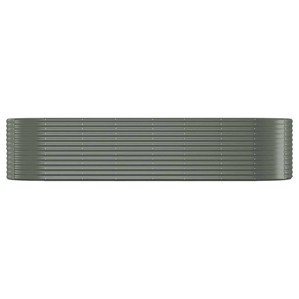 Garden Raised Bed Galvanised Steel 322x100x68 cm Grey