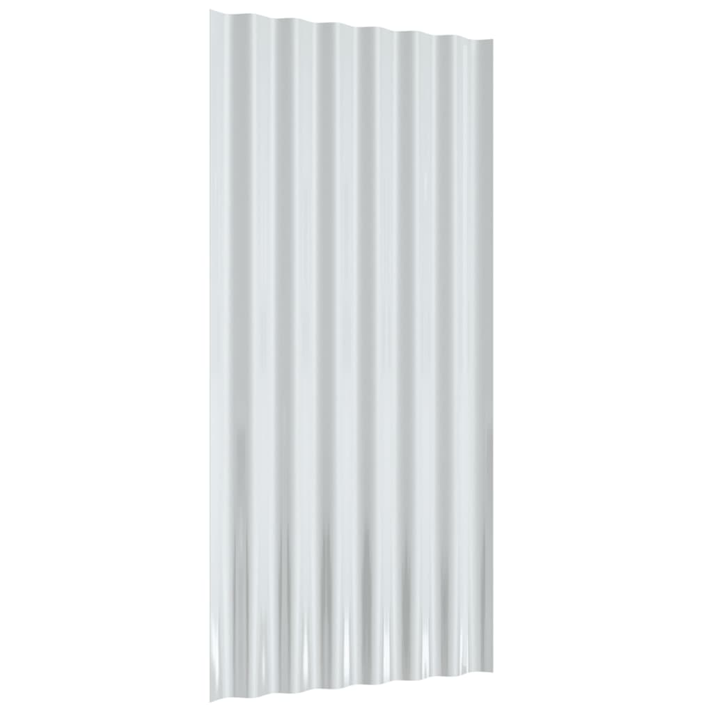 Roof Panels 36 pcs Galvanised Steel Grey 80x36 cm
