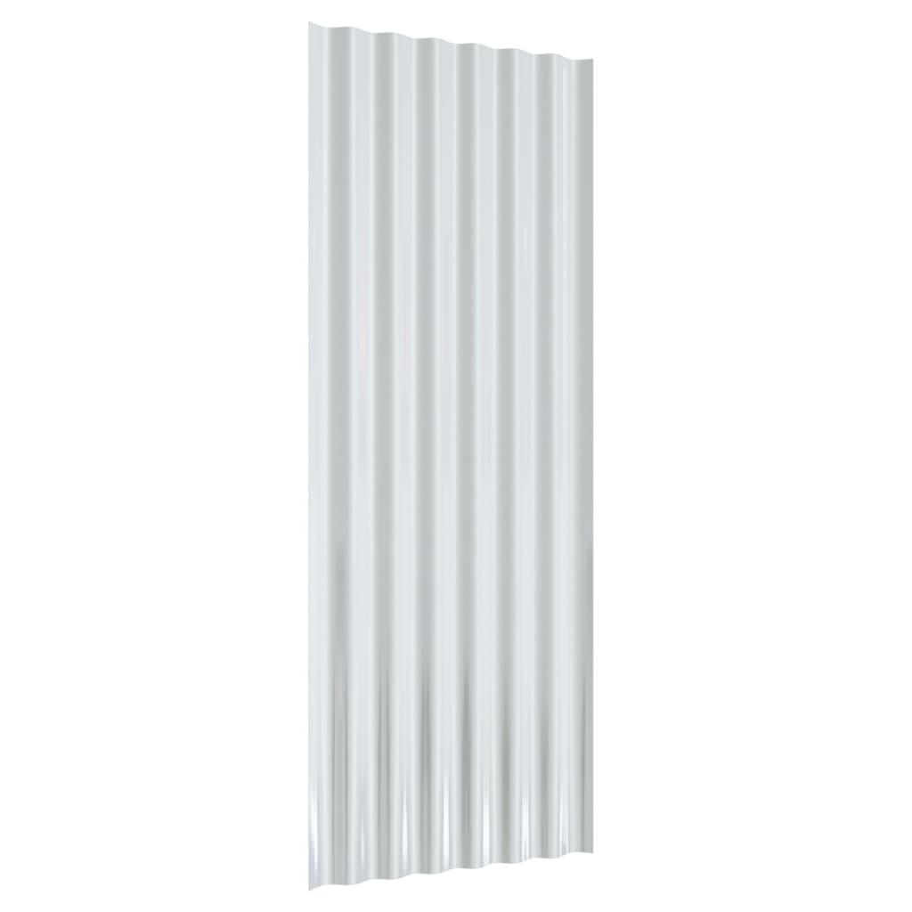 Roof Panels 12 pcs Galvanised Steel Anthracite 100x36 cm