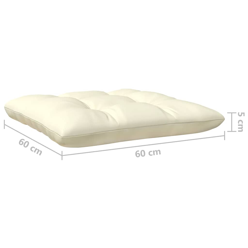 2-Seater Garden Sofa with Cream Cushions Solid Wood Pine