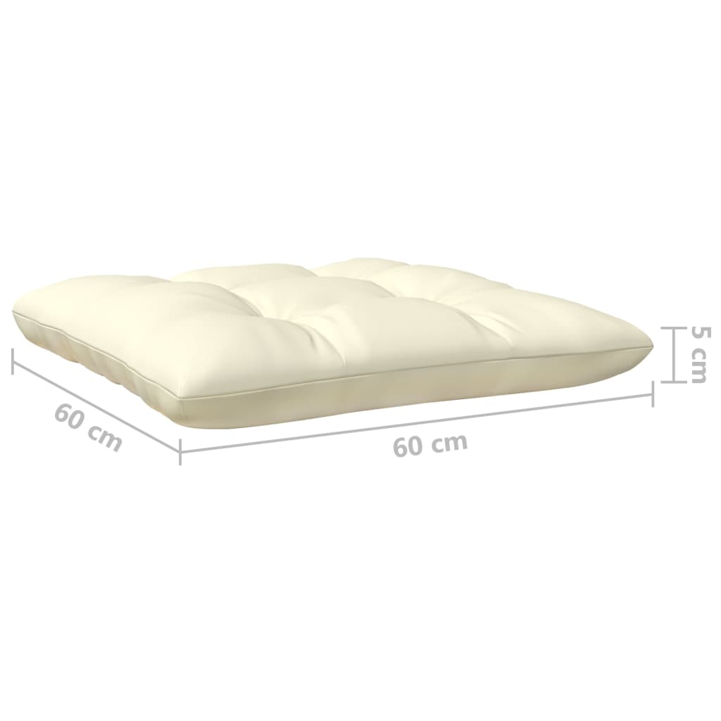 9 Piece Garden Lounge Set with Cream Cushions Pinewood