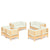 8 Piece Garden Lounge Set with Cream Cushions Pinewood