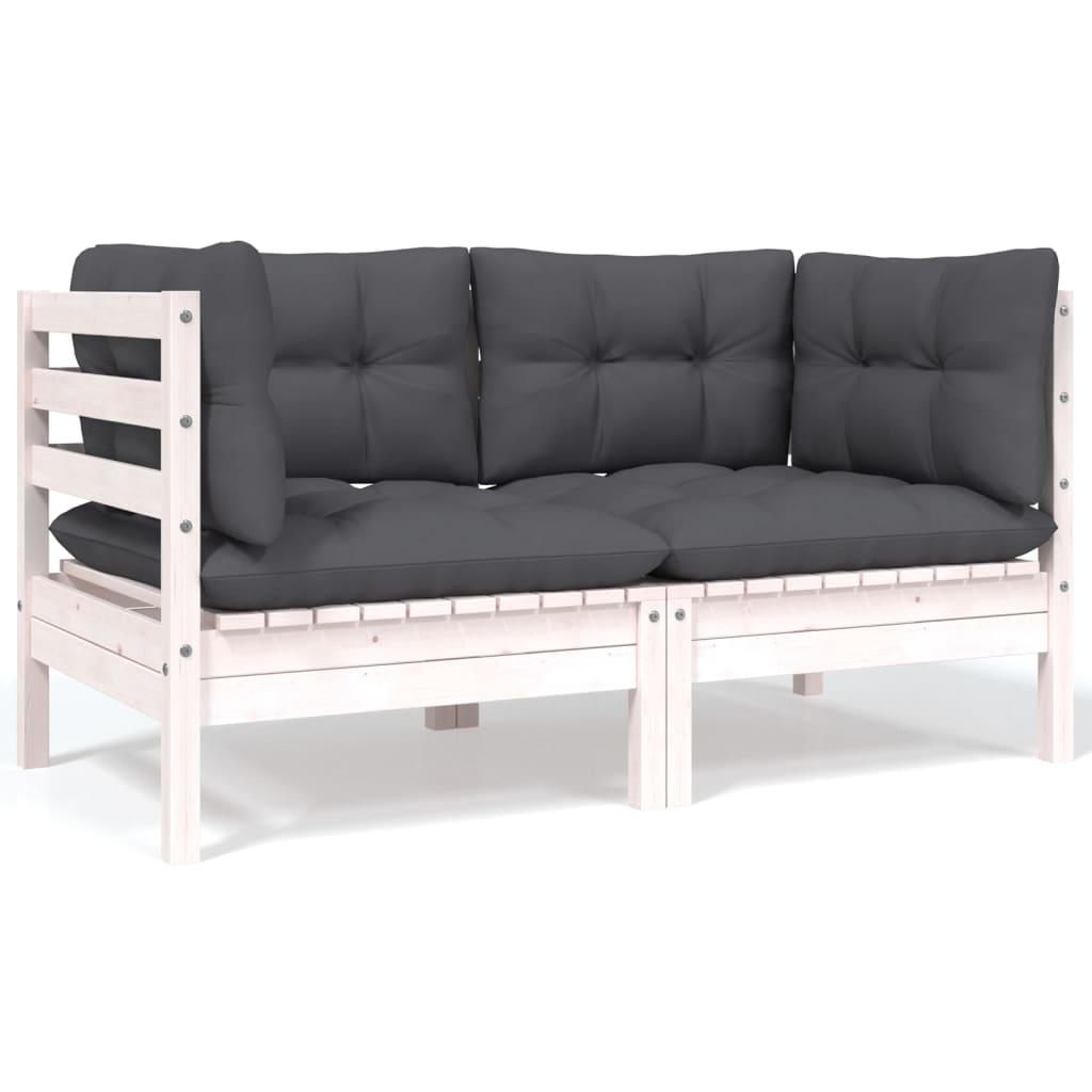 8 Piece Garden Lounge Set with Anthracite Cushions Pinewood
