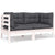 8 Piece Garden Lounge Set with Anthracite Cushions Pinewood