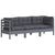 3-Seater Garden Sofa with Anthracite Cushions Solid Pinewood