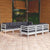 8 Piece Garden Lounge Set with Cushions Solid Pinewood