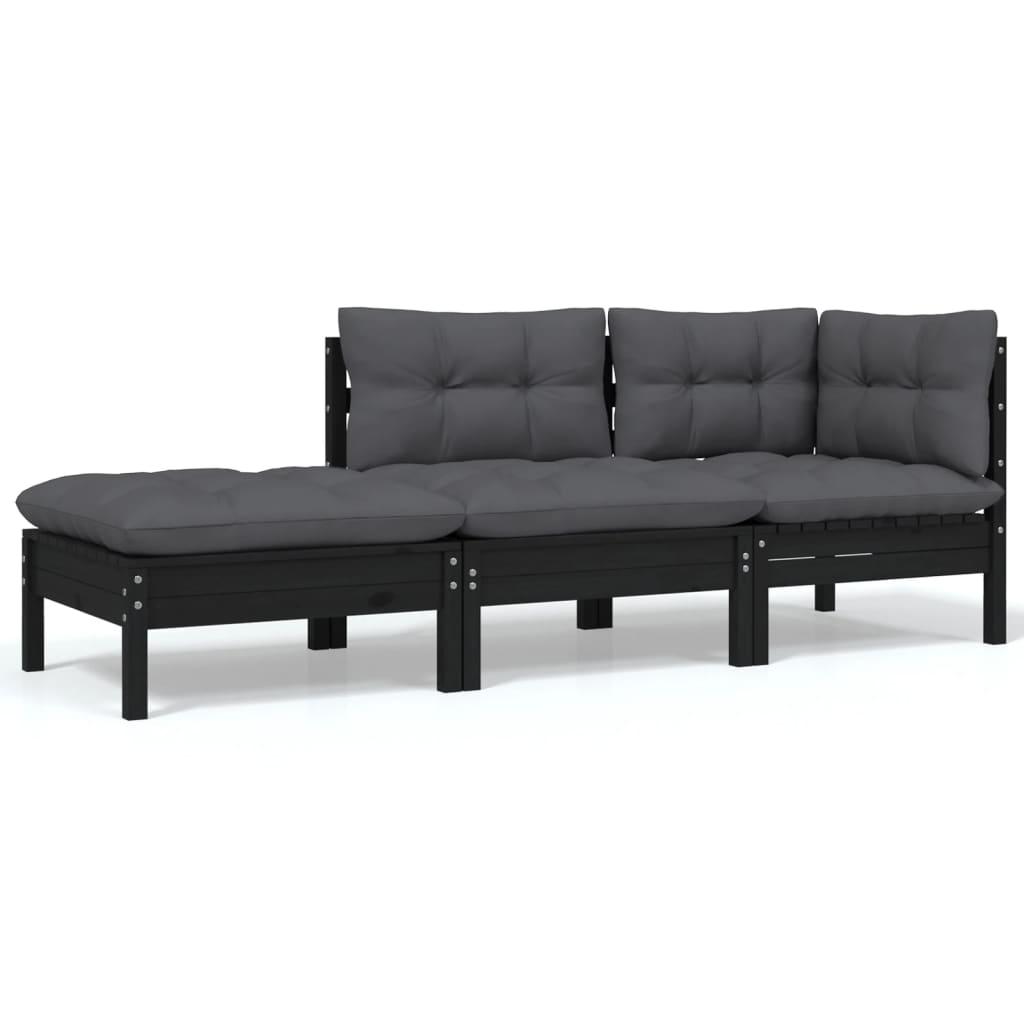 6 Piece Garden Lounge Set with Cushions Solid Pinewood