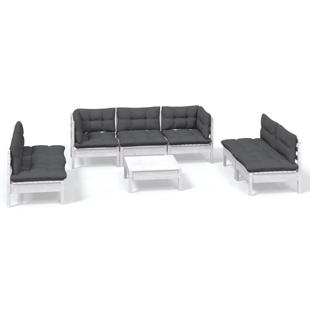 8 Piece Garden Lounge Set with Cushions Solid Pinewood