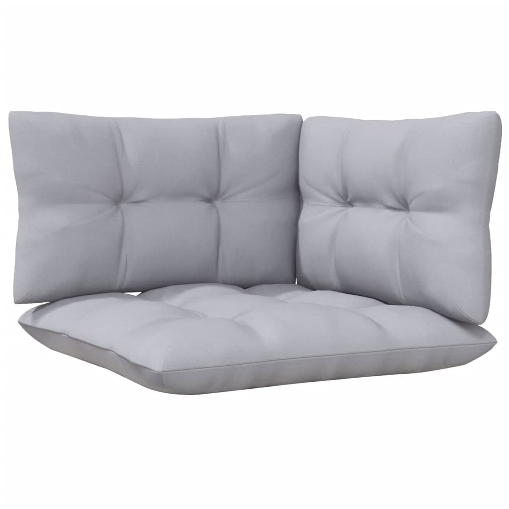 6 Piece Garden Lounge Set with Grey Cushions Solid Pinewood
