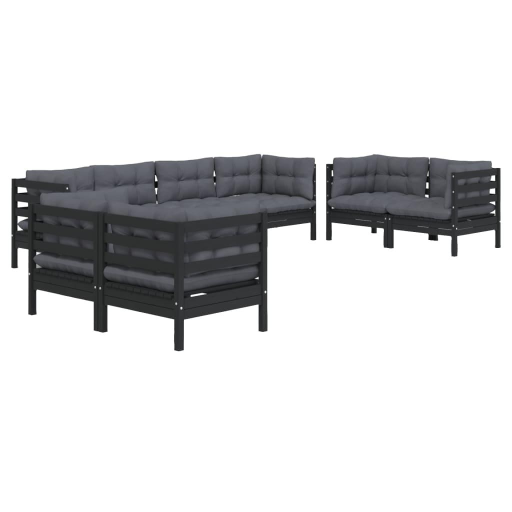 8 Piece Garden Lounge Set with Cushions Solid Pinewood