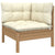 5 Piece Garden Lounge Set with Cushions Honey Brown Pinewood