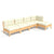 5 Piece Garden Lounge Set with Cream Cushions Pinewood