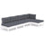 5 Piece Garden Lounge Set with Cushions White Pinewood