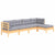 5 Piece Garden Lounge Set with Grey Cushions Pinewood