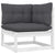 9 Piece Garden Lounge Set with Cushions White Solid Pinewood