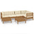 7 Piece Garden Lounge Set with Cushions Honey Brown Pinewood