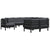 9 Piece Garden Lounge Set with Cushions Black Solid Pinewood