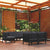 9 Piece Garden Lounge Set with Cushions Black Solid Pinewood