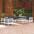 9 Piece Garden Lounge Set with Cushions White Solid Pinewood