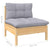 11 Piece Garden Lounge Set with Grey Cushions Solid Pinewood