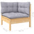 11 Piece Garden Lounge Set with Grey Cushions Solid Pinewood