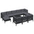 11 Piece Garden Lounge Set with Cushions Black Solid Pinewood