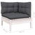 14 Piece Garden Lounge Set with Cushions White Solid Pinewood