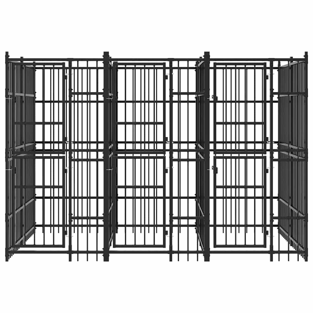 Outdoor Dog Kennel Steel 7.37 m²