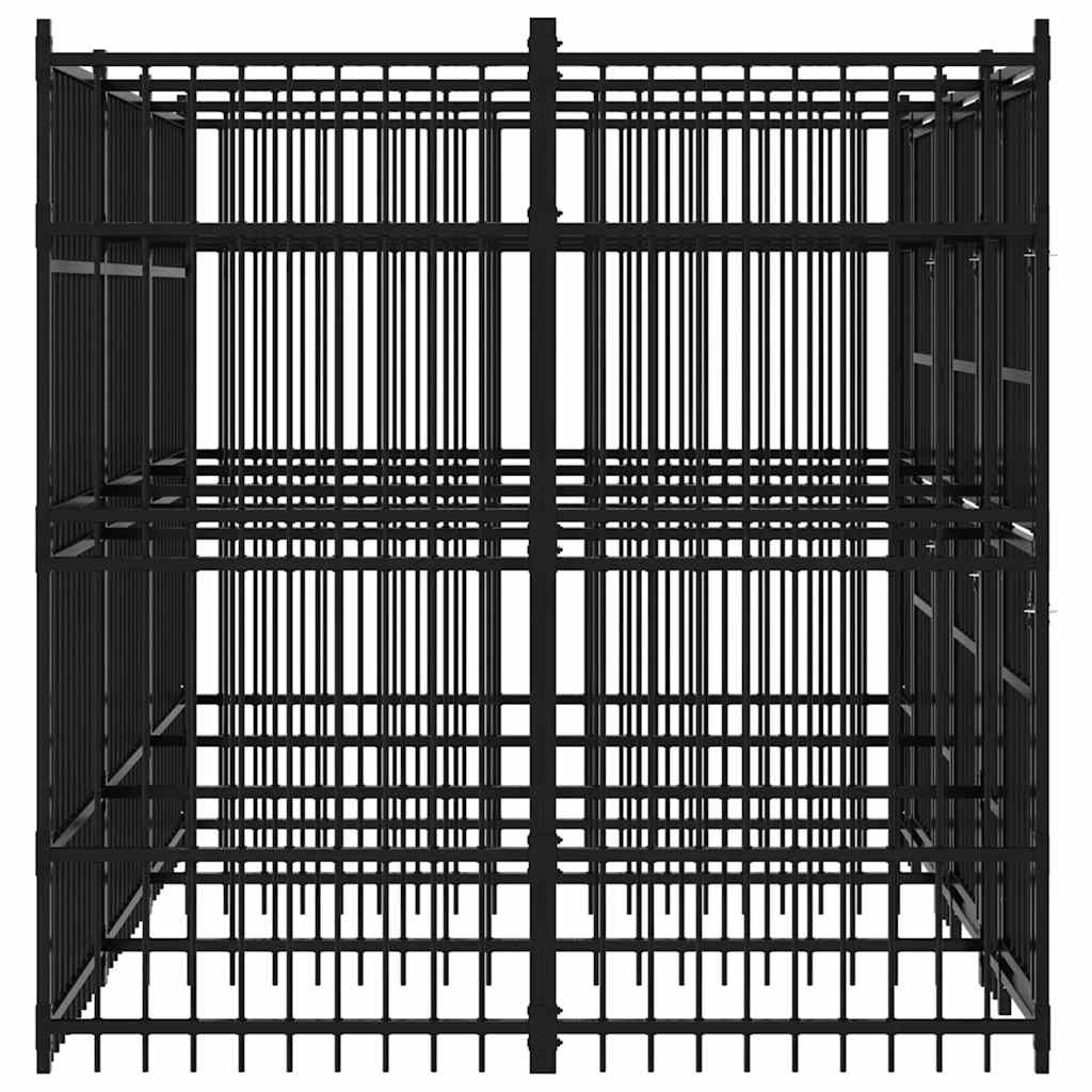 Outdoor Dog Kennel Steel 7.37 m²