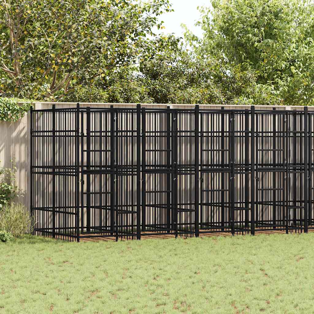 Outdoor Dog Kennel Steel 14.75 m²