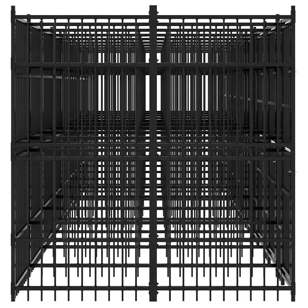 Outdoor Dog Kennel Steel 16.59 m²