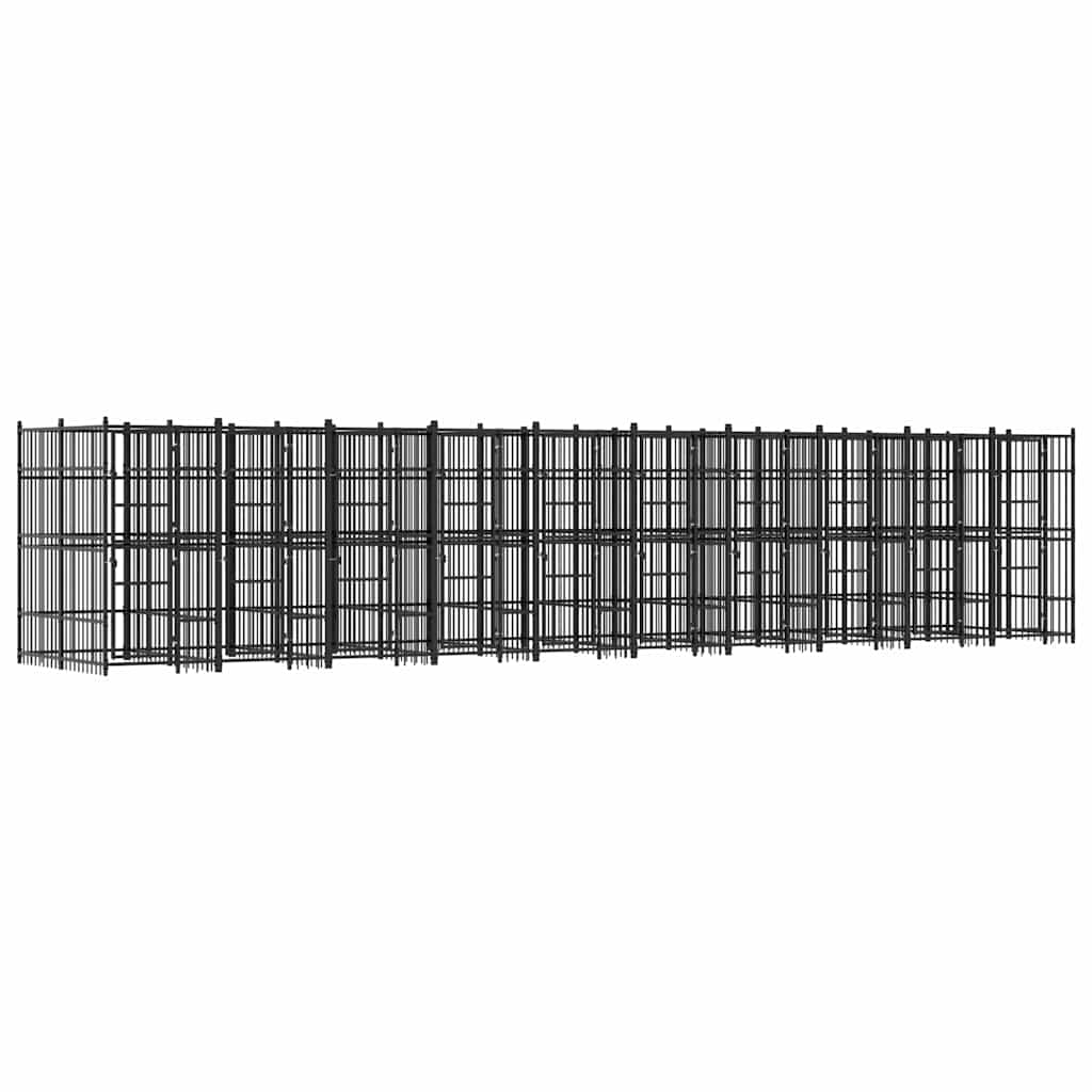 Outdoor Dog Kennel Steel 18,43 m²