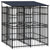 Outdoor Dog Kennel with Roof Steel 3.69 m²