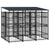 Outdoor Dog Kennel with Roof Steel 5.53 m²