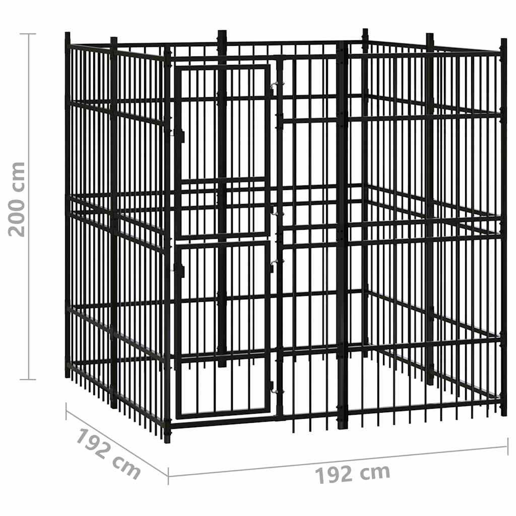 Outdoor Dog Kennel Steel 3,69 m²